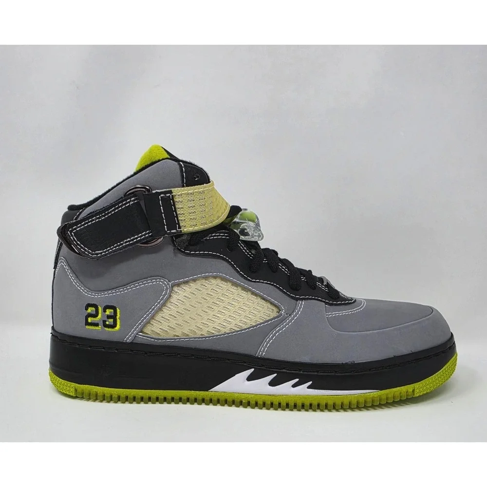Nike Air Jordan Fushion 5 Stealth Bright Cactus 318608-011 Men's 8.5